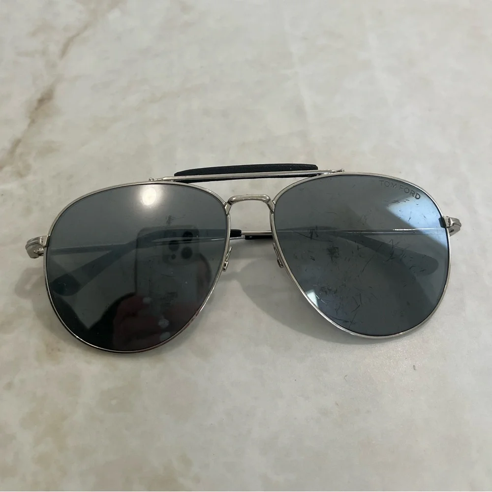 Tom Ford Silver Metal Sunglasses